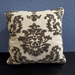 Petite Metal Beaded Pillow, 12 x 12 Inches Square - New